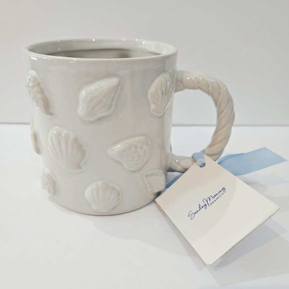 Sunday Morning Ceramics Other - Sunday Morning Ceramics Mug Shells Shell Seaside Harbor Artisanal White New!
